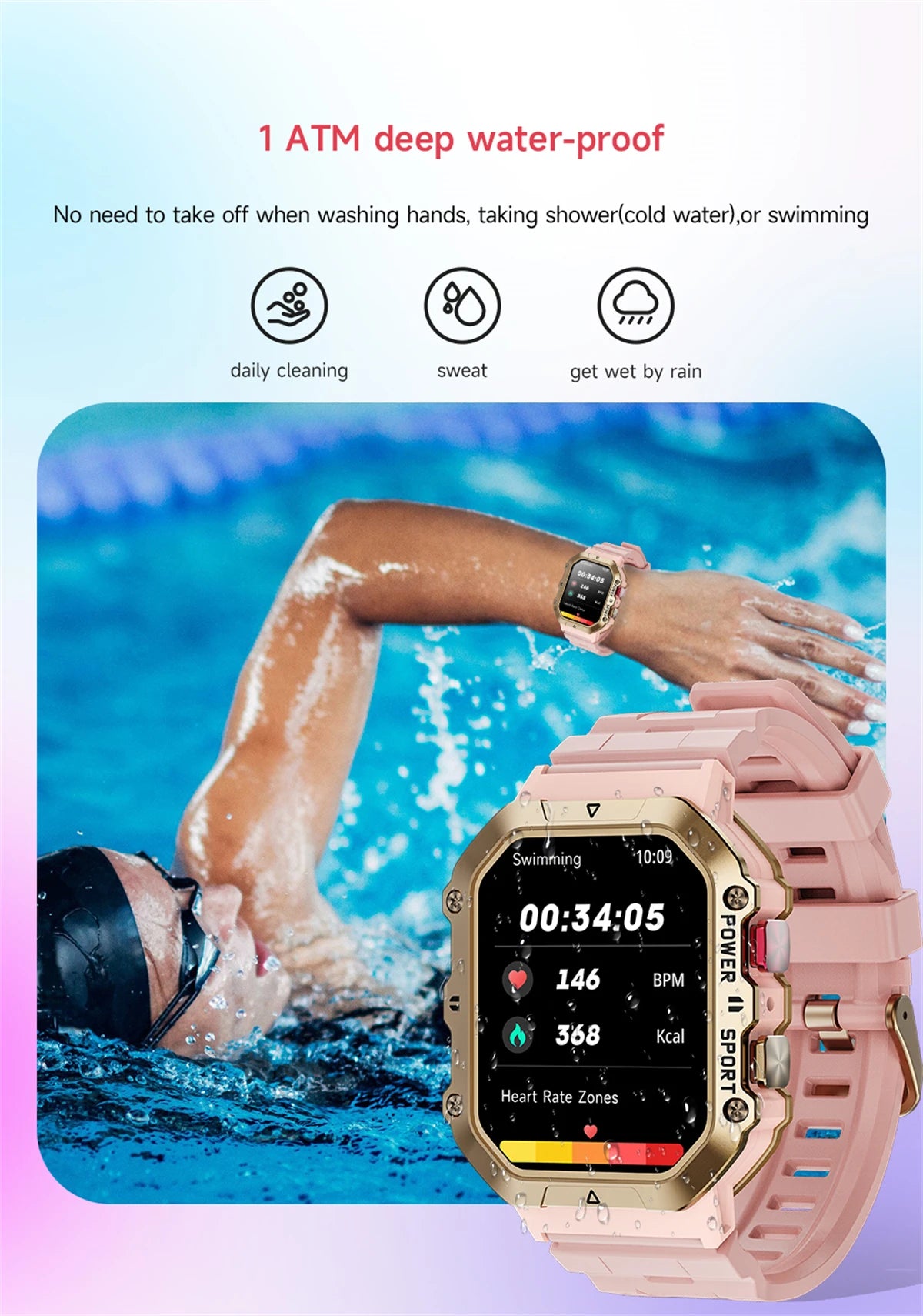 Bluetooth Call Health Monitor Smartwatch