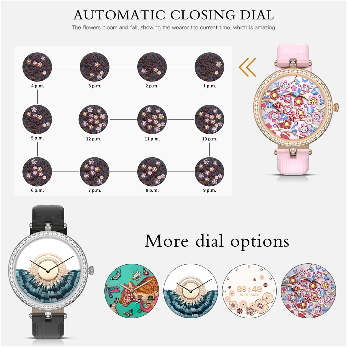 Fashion Shinning Rhinestone Bluetooth Smart Watch