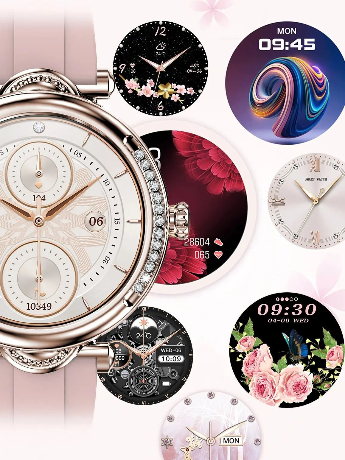 Bluetooth Call Bling Rhinestone Smartwatch