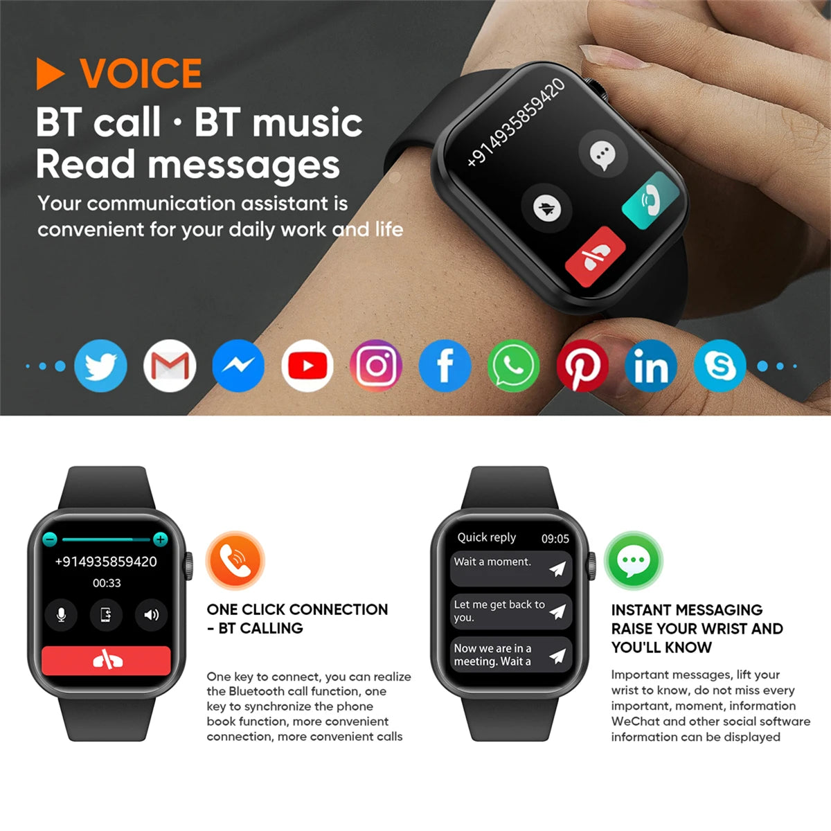 Large Screen Sports Voice Calling Smart Watch